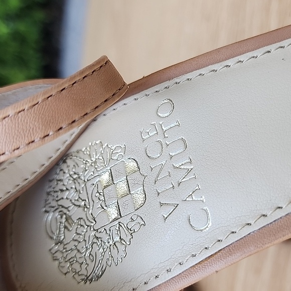 Vince Camuto Size 9M Leather beige Women's Open Toe Sandals Ankle Strap - Picture 6 of 10